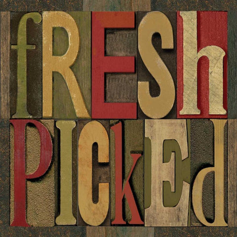 Printers Block Farm To Table III  Gold Ornate Wood Framed Art Print with Double Matting by Reed, Tara