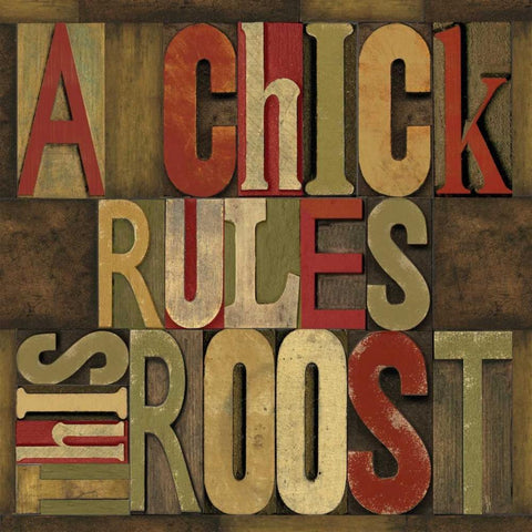 Printers Block Rules This Roost I  Black Modern Wood Framed Art Print with Double Matting by Reed, Tara