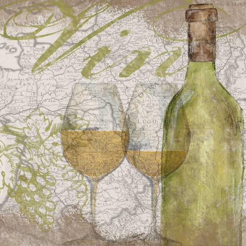 Vino and Vin II  Gold Ornate Wood Framed Art Print with Double Matting by Reed, Tara