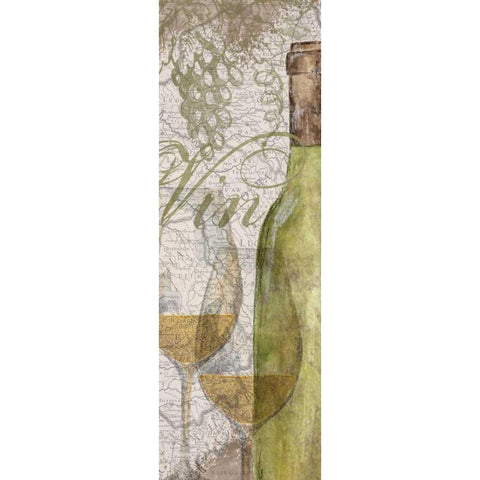 Vino and Vin Panel II  White Modern Wood Framed Art Print by Reed, Tara