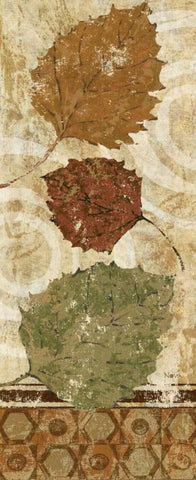 Golden Autumn Panel II  Black Ornate Wood Framed Art Print with Double Matting by Studio Nova