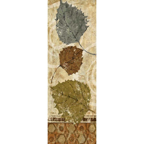 Golden Autumn Panel I  White Modern Wood Framed Art Print by Studio Nova