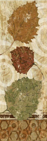 Golden Autumn Panel II  White Modern Wood Framed Art Print with Double Matting by Studio Nova