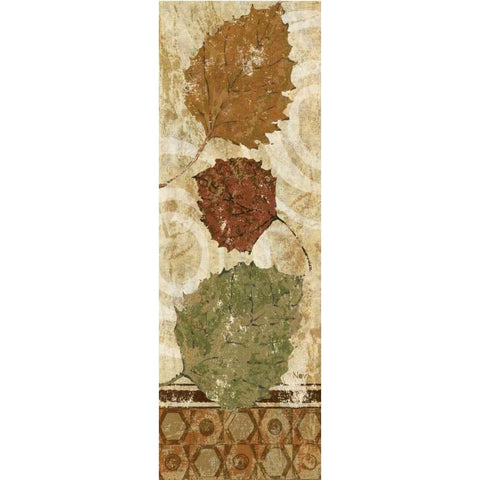 Golden Autumn Panel II  Black Modern Wood Framed Art Print with Double Matting by Studio Nova