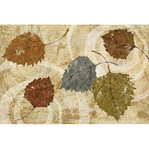 Golden Autumn Landscape  White Modern Wood Framed Art Print by Studio Nova