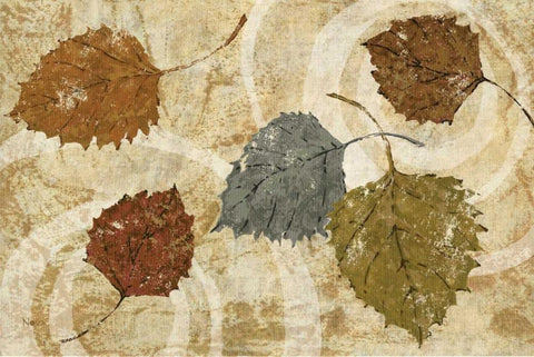 Golden Autumn Landscape  White Modern Wood Framed Art Print with Double Matting by Studio Nova