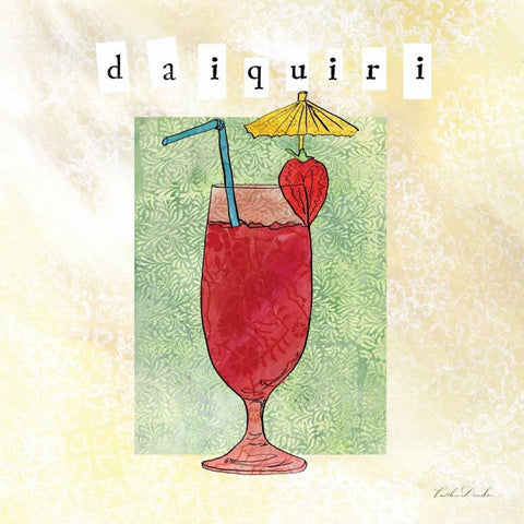 Tropical Cocktails I  Gold Ornate Wood Framed Art Print with Double Matting by Dundon, Caitlin