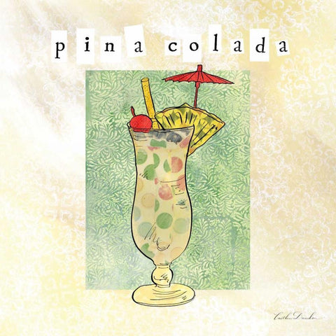 Tropical Cocktails II  Gold Ornate Wood Framed Art Print with Double Matting by Dundon, Caitlin