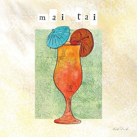 Tropical Cocktails IV  Gold Ornate Wood Framed Art Print with Double Matting by Dundon, Caitlin