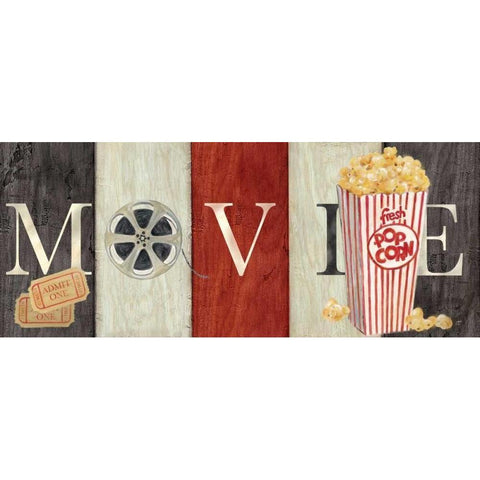 Movie Cinema Signs I  Gold Ornate Wood Framed Art Print with Double Matting by Coulter, Cynthia