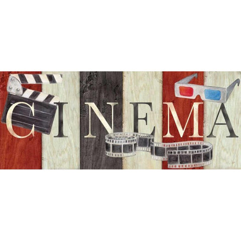 Movie Cinema Signs II  Black Modern Wood Framed Art Print with Double Matting by Coulter, Cynthia