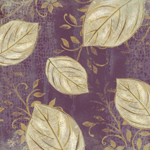 Leaf Toss Mix III  Gold Ornate Wood Framed Art Print with Double Matting by Lyon, Rebecca