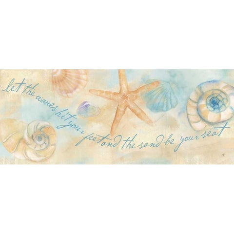 Watercolor Shell Sentiment Panel I Black Modern Wood Framed Art Print by Coulter, Cynthia