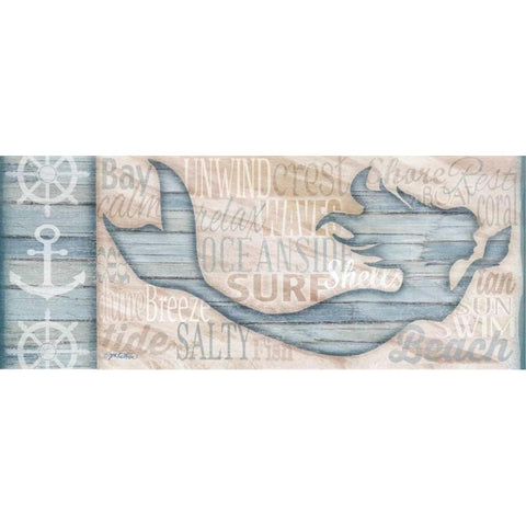 Ocean Life Mermaid Black Modern Wood Framed Art Print with Double Matting by Killeen, Jen
