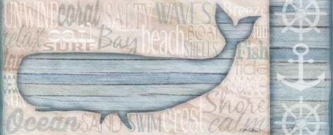 Ocean Life Whale Black Ornate Wood Framed Art Print with Double Matting by Killeen, Jen