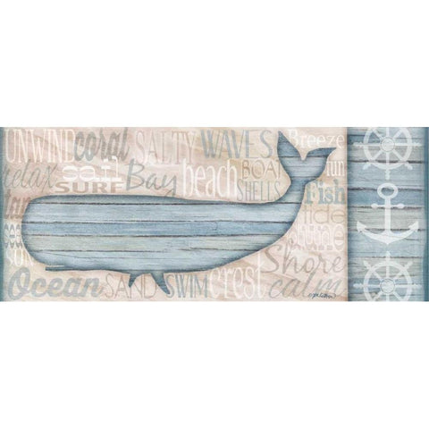 Ocean Life Whale Black Modern Wood Framed Art Print with Double Matting by Killeen, Jen