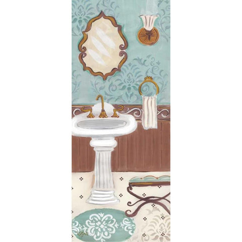 Fancy Bath Panel I White Modern Wood Framed Art Print by Lyon, Rebecca