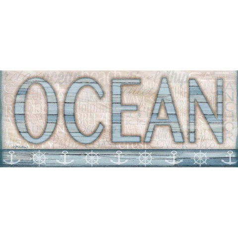 Driftwood Beach Sign II Gold Ornate Wood Framed Art Print with Double Matting by Killeen, Jen