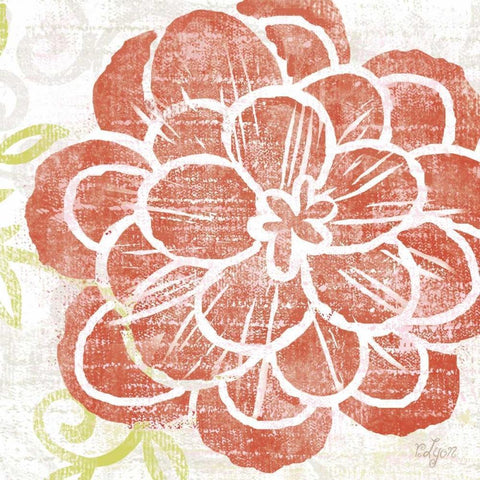 Graphic Garden I Gold Ornate Wood Framed Art Print with Double Matting by Lyon, Rebecca