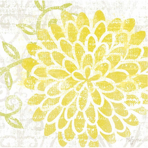 Graphic Garden III Gold Ornate Wood Framed Art Print with Double Matting by Lyon, Rebecca