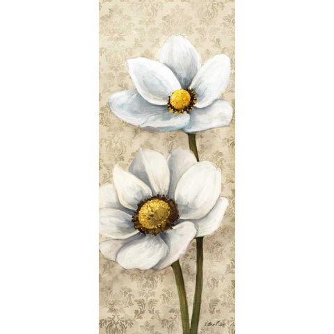 Winter White Poppies Panel II White Modern Wood Framed Art Print by Milan, Vittorio
