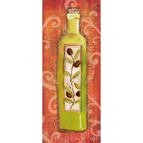Gourmet Olive Oil VI Black Modern Wood Framed Art Print with Double Matting by Lyon, Rebecca