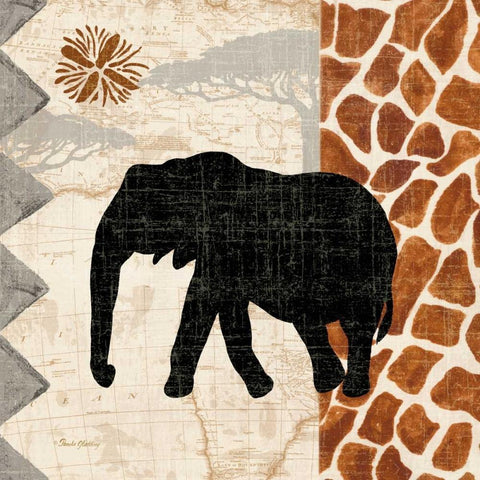 Safari Jungle II White Modern Wood Framed Art Print with Double Matting by Gladding, Pamela