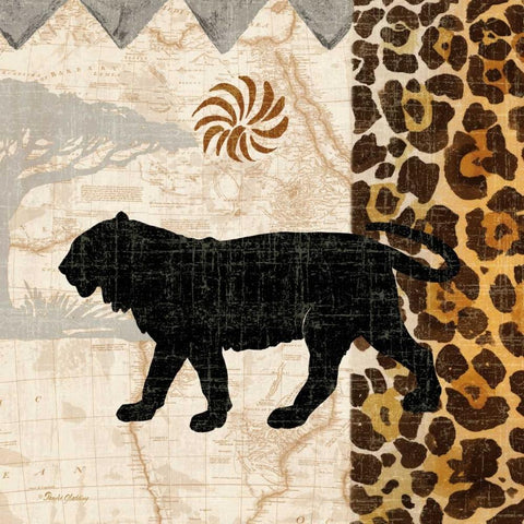 Safari Jungle IV Black Ornate Wood Framed Art Print with Double Matting by Gladding, Pamela