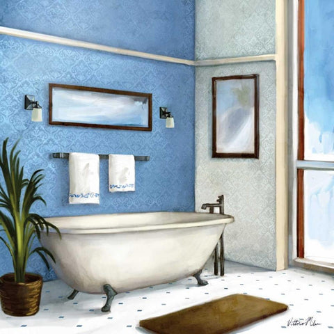 Urban Bath I White Modern Wood Framed Art Print with Double Matting by Milan, Vittorio