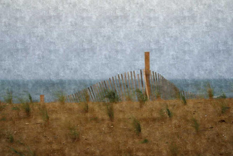 Sandy Beach White Modern Wood Framed Art Print with Double Matting by Romita, Denise