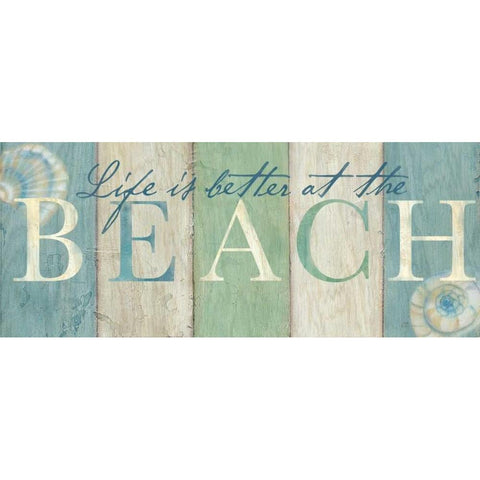 Beach Sentiment Signs I Gold Ornate Wood Framed Art Print with Double Matting by Coulter, Cynthia