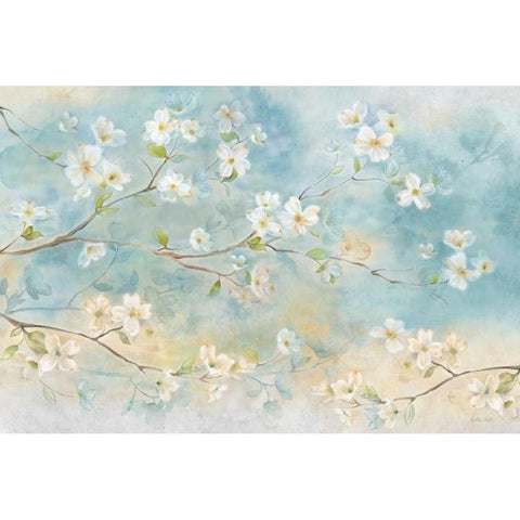 Dogwood Branches White Modern Wood Framed Art Print by Coulter, Cynthia