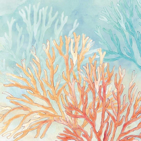 Coral Reef IV White Modern Wood Framed Art Print by Coulter, Cynthia