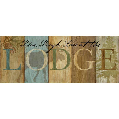 Lodge Living Sign I Black Modern Wood Framed Art Print with Double Matting by Coulter, Cynthia