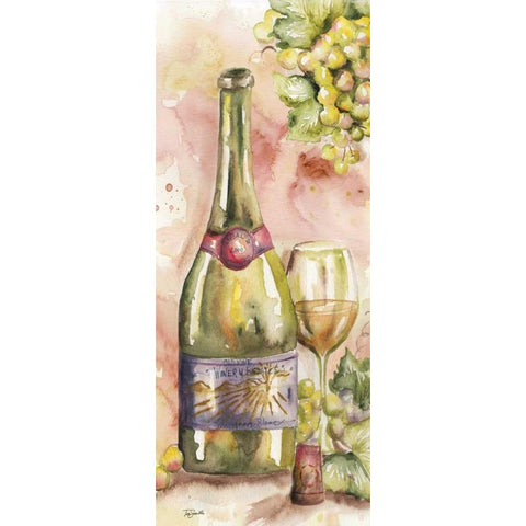 Watercolor Wine Panel II Gold Ornate Wood Framed Art Print with Double Matting by Tre Sorelle Studios