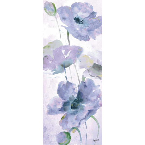 Watercolor Garden Purple Panel II White Modern Wood Framed Art Print by Tre Sorelle Studios