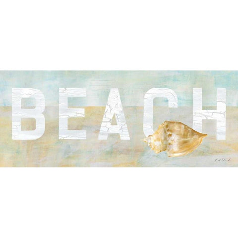 Rustic Beach Sign I White Modern Wood Framed Art Print by Dundon, Caitlin