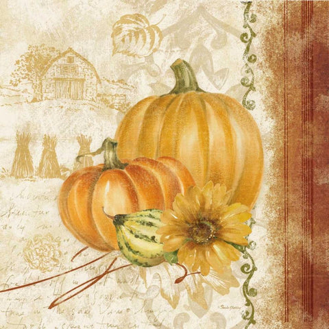 Harvest Time II Black Ornate Wood Framed Art Print with Double Matting by Gladding, Pamela