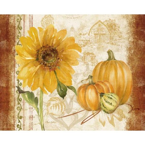 Harvest Time Landscape White Modern Wood Framed Art Print by Gladding, Pamela