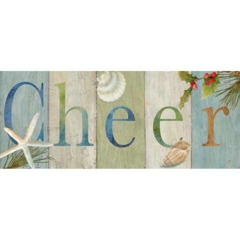 Cheer Coastal Sign II Gold Ornate Wood Framed Art Print with Double Matting by Coulter, Cynthia