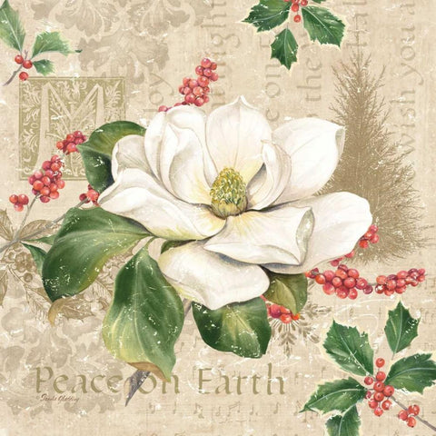 Christmas Trail II White Modern Wood Framed Art Print with Double Matting by Gladding, Pamela