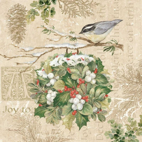 Christmas Trail III White Modern Wood Framed Art Print with Double Matting by Gladding, Pamela