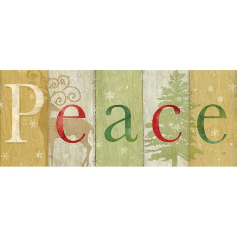 Peace Rustic Sign II Black Modern Wood Framed Art Print with Double Matting by Coulter, Cynthia