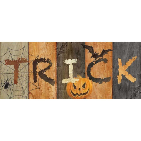 Halloween Trick Black Modern Wood Framed Art Print with Double Matting by Coulter, Cynthia