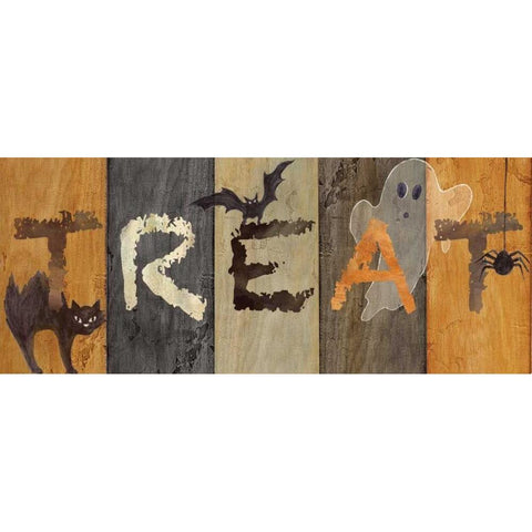 Halloween Treat Black Modern Wood Framed Art Print with Double Matting by Coulter, Cynthia