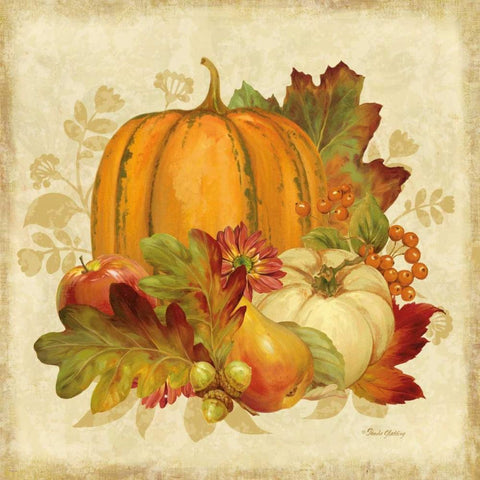 Harvest Bounty I White Modern Wood Framed Art Print by Gladding, Pamela