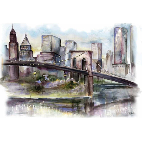 City View Landscape Black Modern Wood Framed Art Print with Double Matting by Tre Sorelle Studios