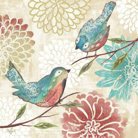 Elegant Chickadee Neutral II Black Modern Wood Framed Art Print with Double Matting by Lyon, Rebecca