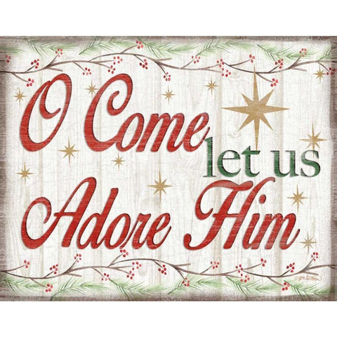 Adore Him Holy Night I White Modern Wood Framed Art Print by Killeen, Jen