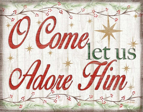 Adore Him Holy Night I White Modern Wood Framed Art Print with Double Matting by Killeen, Jen